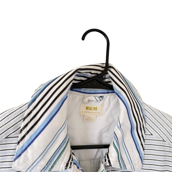 Anthropologie Maeve Multicolor Striped Shirt Jacket - Picture 5 of 7